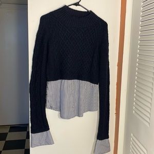 Maeve Navy Blue Striped Sweater-Polo